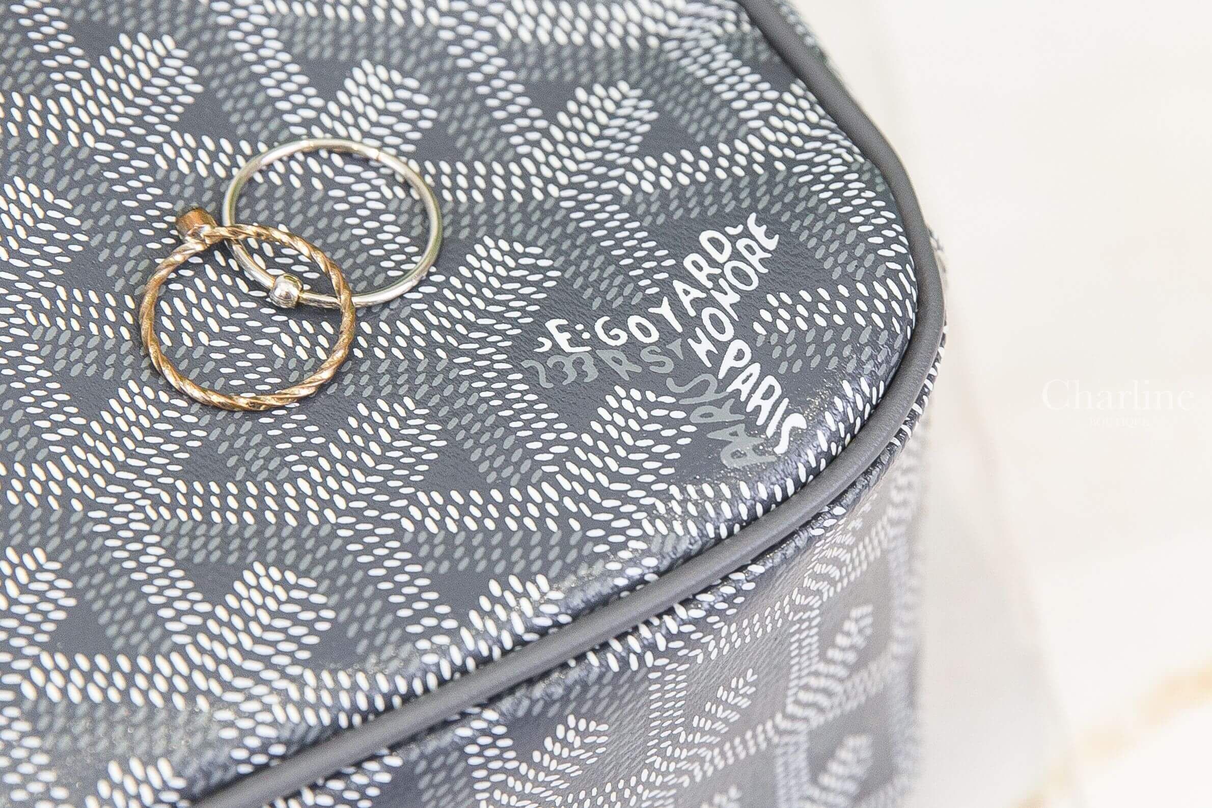 Goyard Cap-Vert PM Bag 灰色帆布小牛皮黃色內裡肩背包