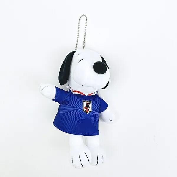 Snoopy Japan National Football Team Version Plush Doll Keychain