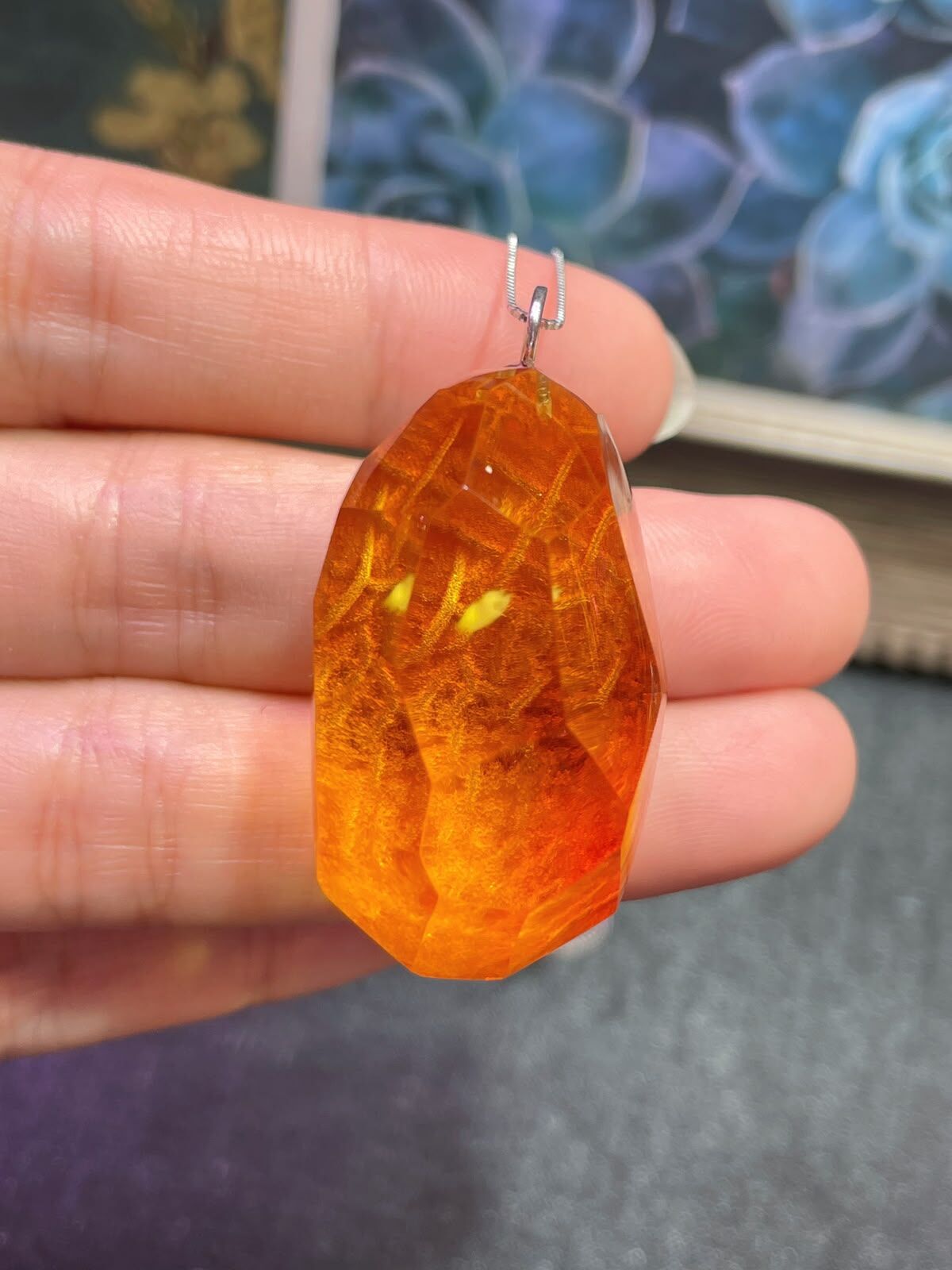 0628BA07-BALTICAMBER-RING-天然紅皮風景琥珀，吊墜連頸鏈 [S925銀鑲嵌，成色美，無雜裂] (A7)