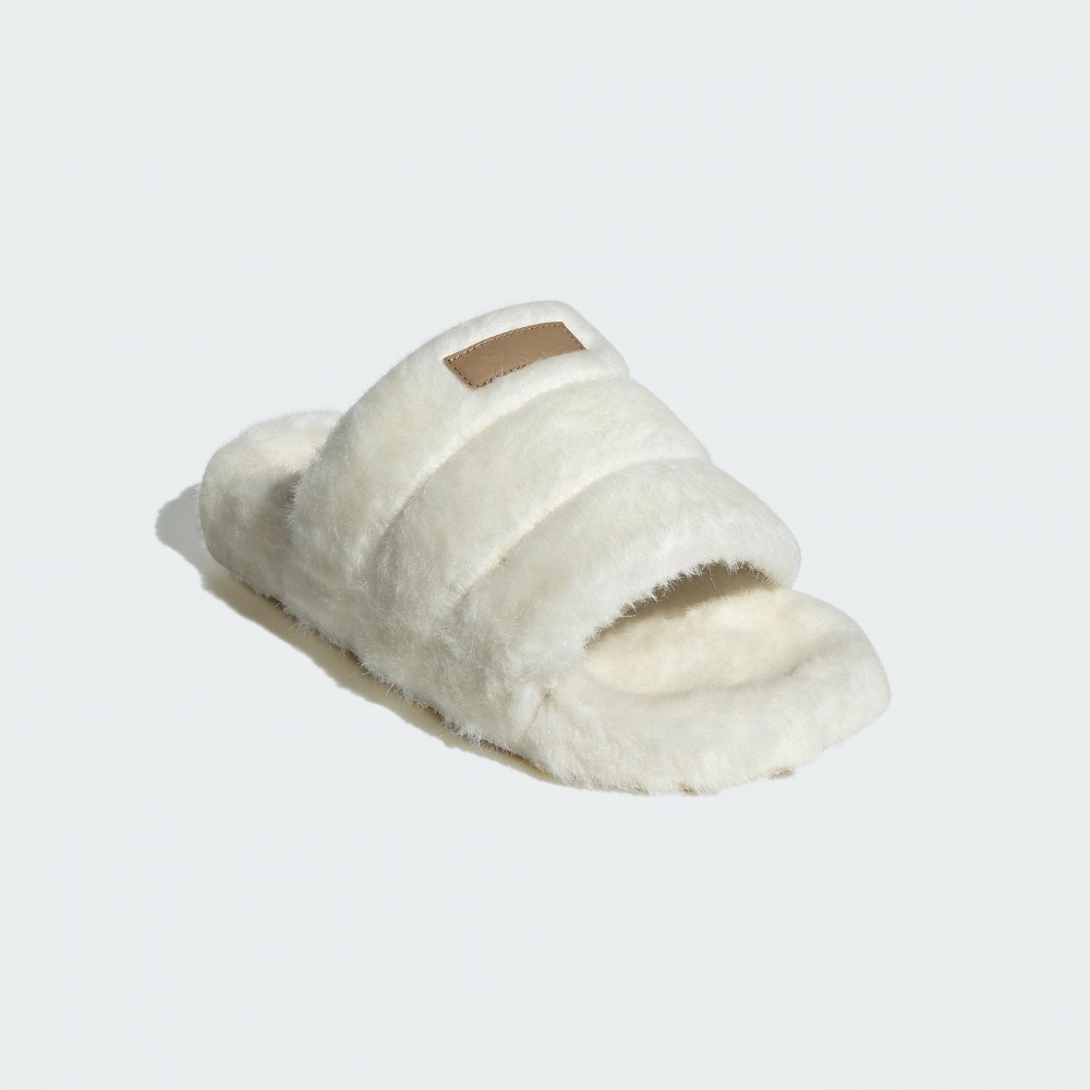ADIDAS 拖鞋 ADILETTE ESSENTIAL W 白 毛毛 休閒拖鞋 女 IF3965