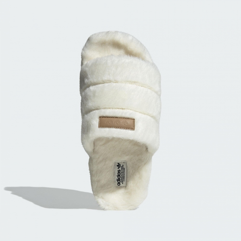 ADIDAS 拖鞋 ADILETTE ESSENTIAL W 白 毛毛 休閒拖鞋 女 IF3965