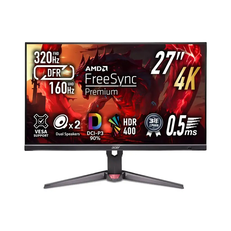 Acer 27吋 Nitro XV2 XV272K V5bmiiprx 4K UHD IPS 電競顯示器 (UM.HX2CF.501)
