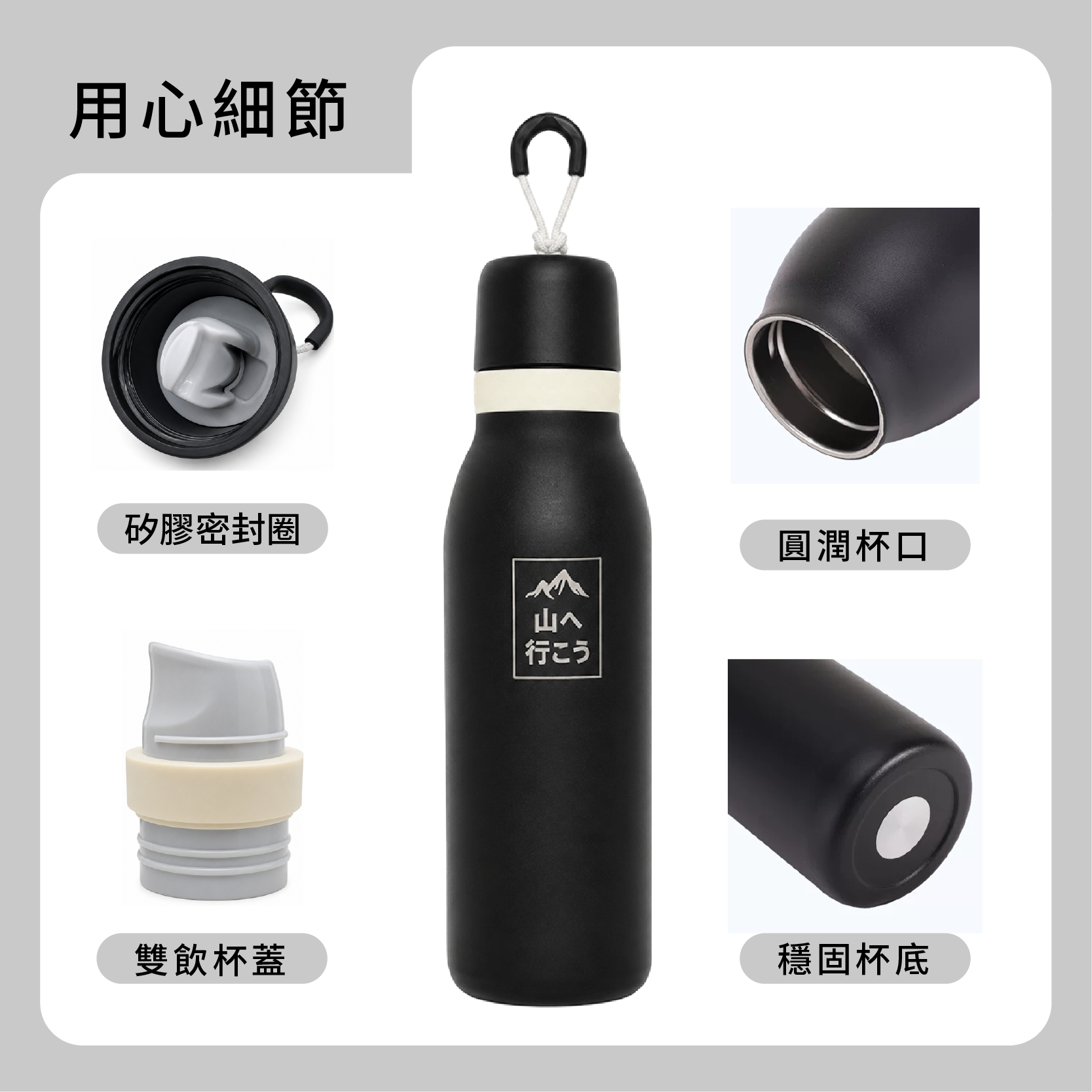 登山趣山行雙飲吸管旋蓋水壺18oz (4色) 52CBA3008