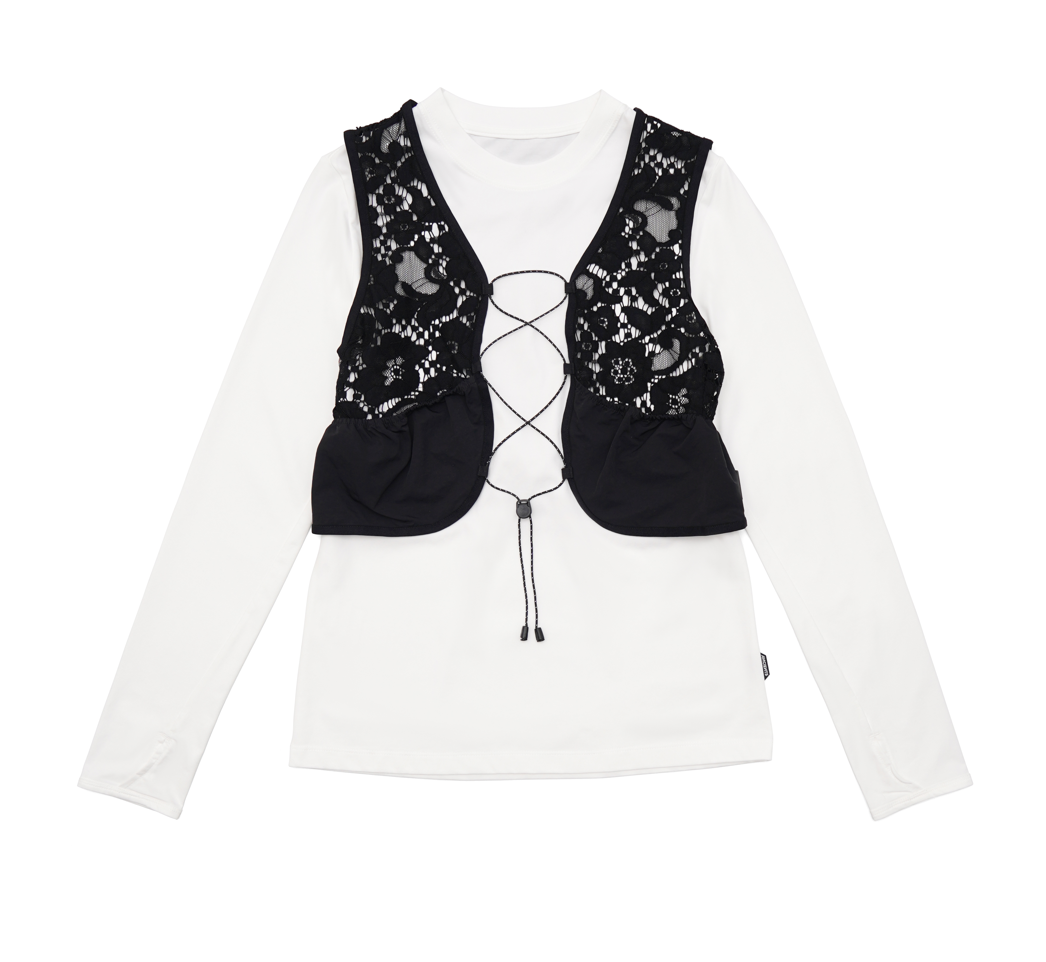 ANCIENTS L/S TOP &LACE VEST (SET) ASS26UGVE01 WH