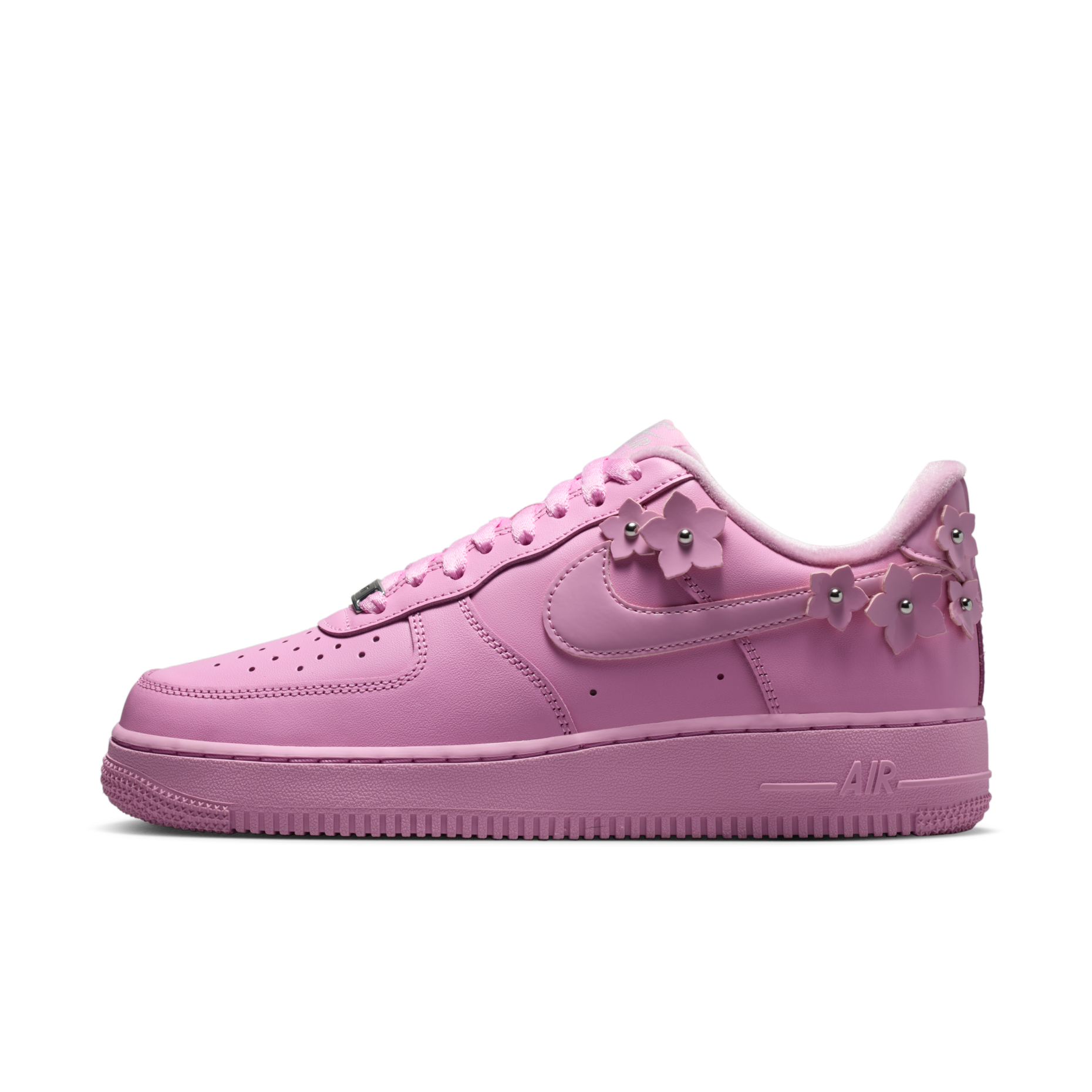 女鞋 NIKE W AIR FORCE 1 '07 AF1 粉色 小花 花朵 立體 皮革 休閒鞋【IR8637-600】AF1