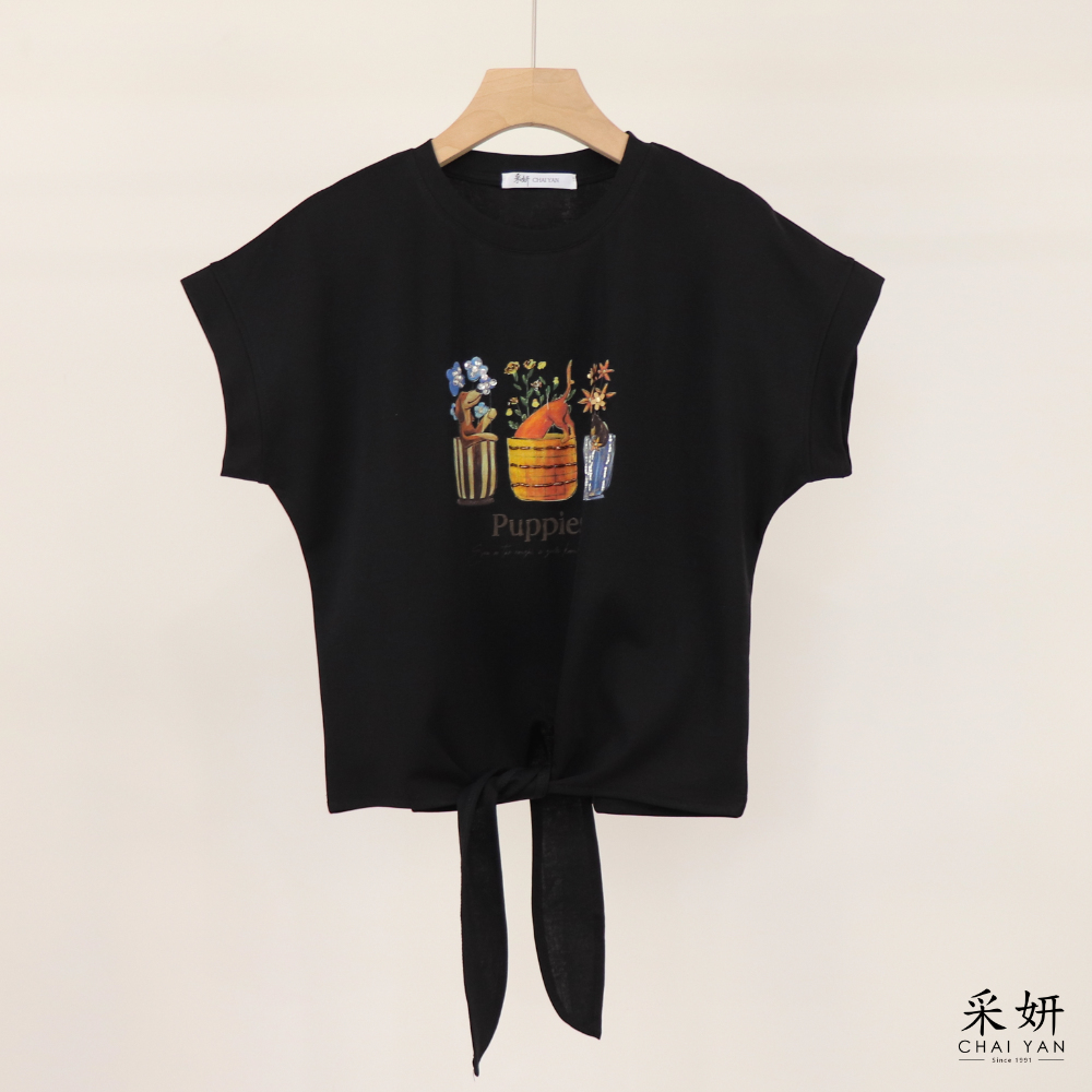 臘腸狗連肩短袖印花