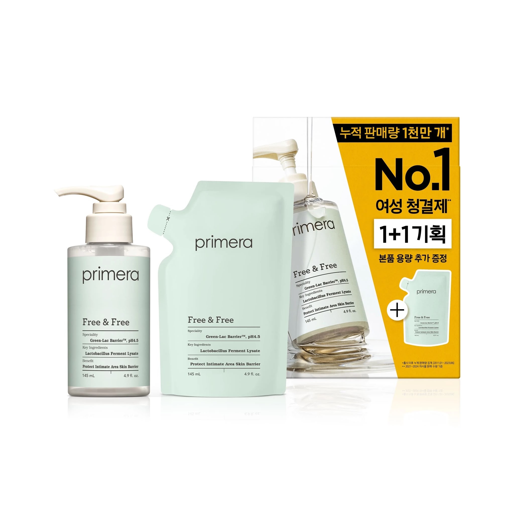 Primera Free & Free 女性私密衛生清洗液 145ml+145ml