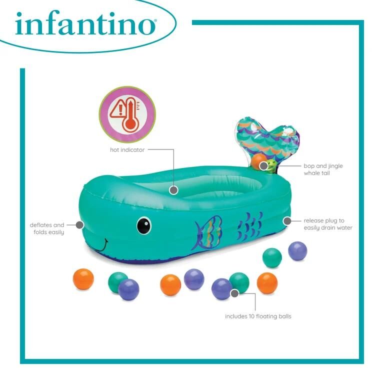 INFANTINO 吹氣浴盤連波波池 小鯨魚 (溫度感測)