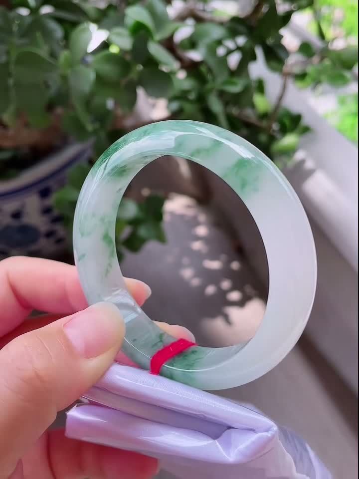 冰飄花正圈翡翠手鐲,天然翡翠A玉, 緬甸玉, Jade, Jadeite