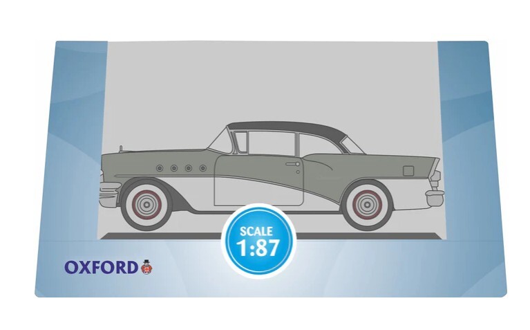 OXford 87BC55007 1:87 1955年別克世紀（Buick Century）卡爾斯巴德黑/溫莎灰/多佛白