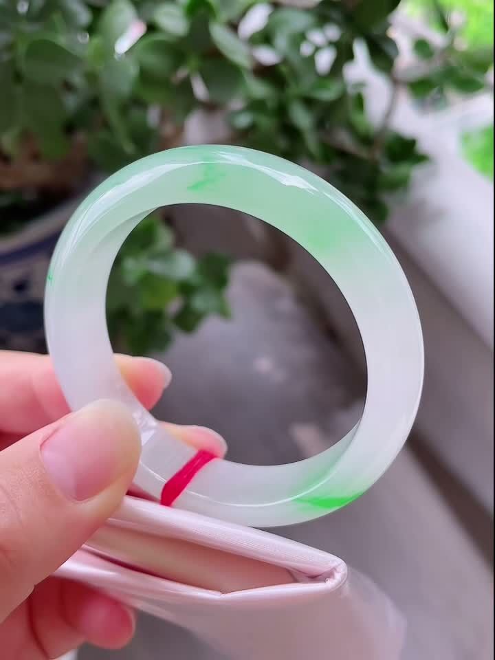 冰飄綠正圈翡翠手鐲,天然翡翠A玉, 緬甸玉, Jade, Jadeite