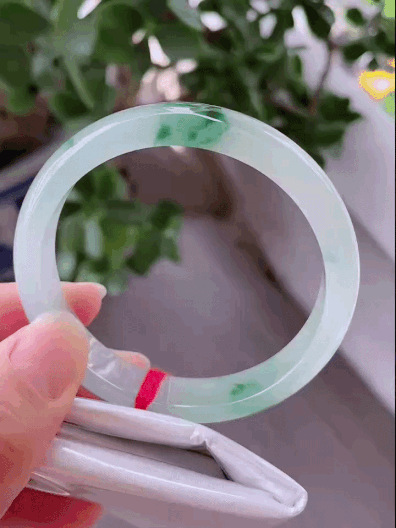 6225841 59mm冰飄花正圈翡翠手鐲 (58-60)