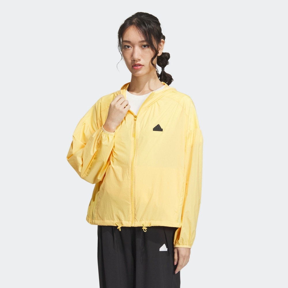 ADIDAS 外套 TECH UPF HD JKT 黃色 抽繩 連帽 風衣外套 女 IM8836