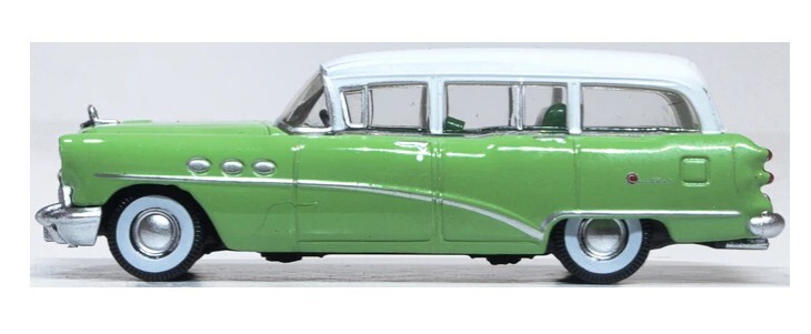Oxford 87BCE54003 1:87 1954年別克世紀旅行車，柳綠色和白色雙色