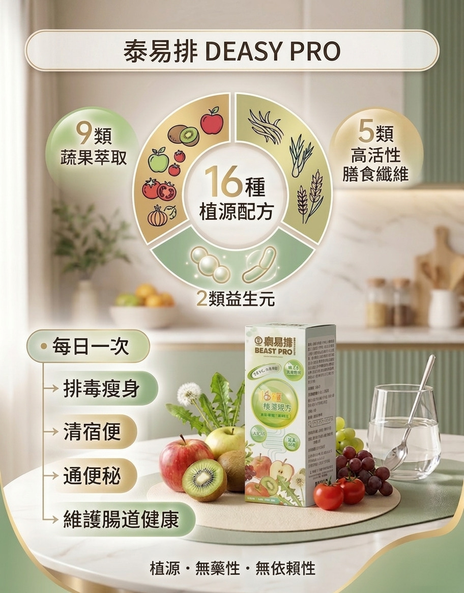 【讀者實證。排毒 + 瘦腩瘦身】DeasyPro (1盒15包) - 多買多平 $258@。$499/2盒。$999/5盒