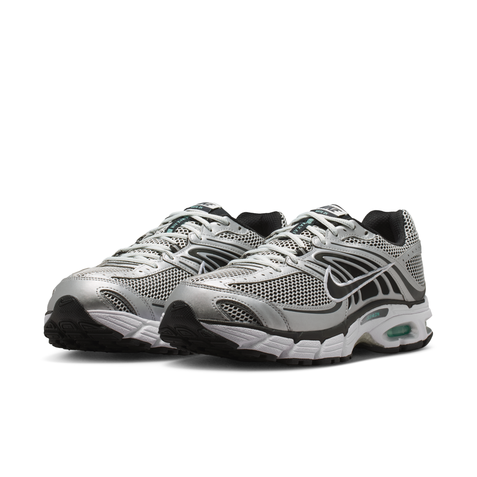男鞋 NIKE AIR MAX MOTO 2K 銀黑綠 復古 透氣 緩震 氣墊 運動 休閒鞋【IR1476-101】