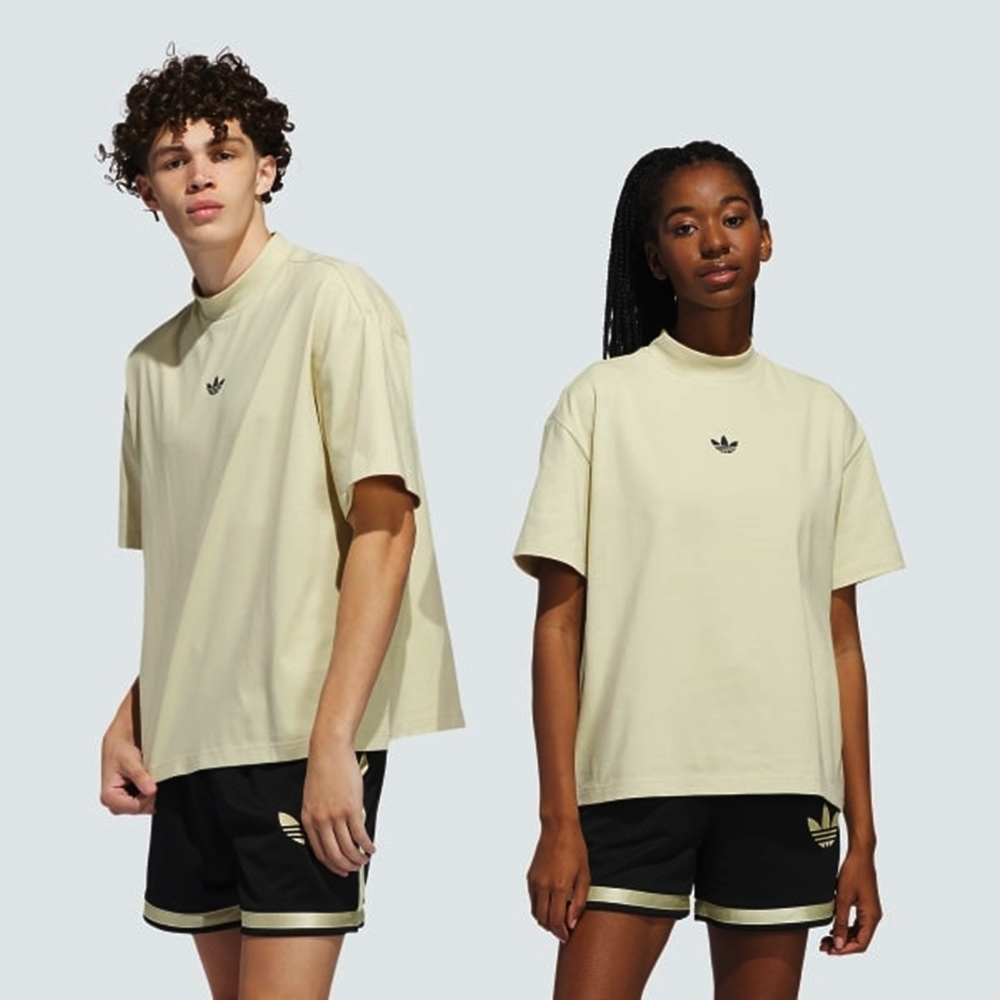 ADIDAS 短T ORIGINALS MOCK 米黃 小高領 短袖 中性 IN4214