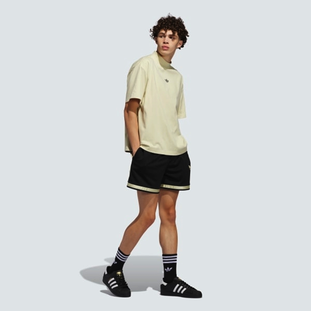 ADIDAS 短T ORIGINALS MOCK 米黃 小高領 短袖 中性 IN4214