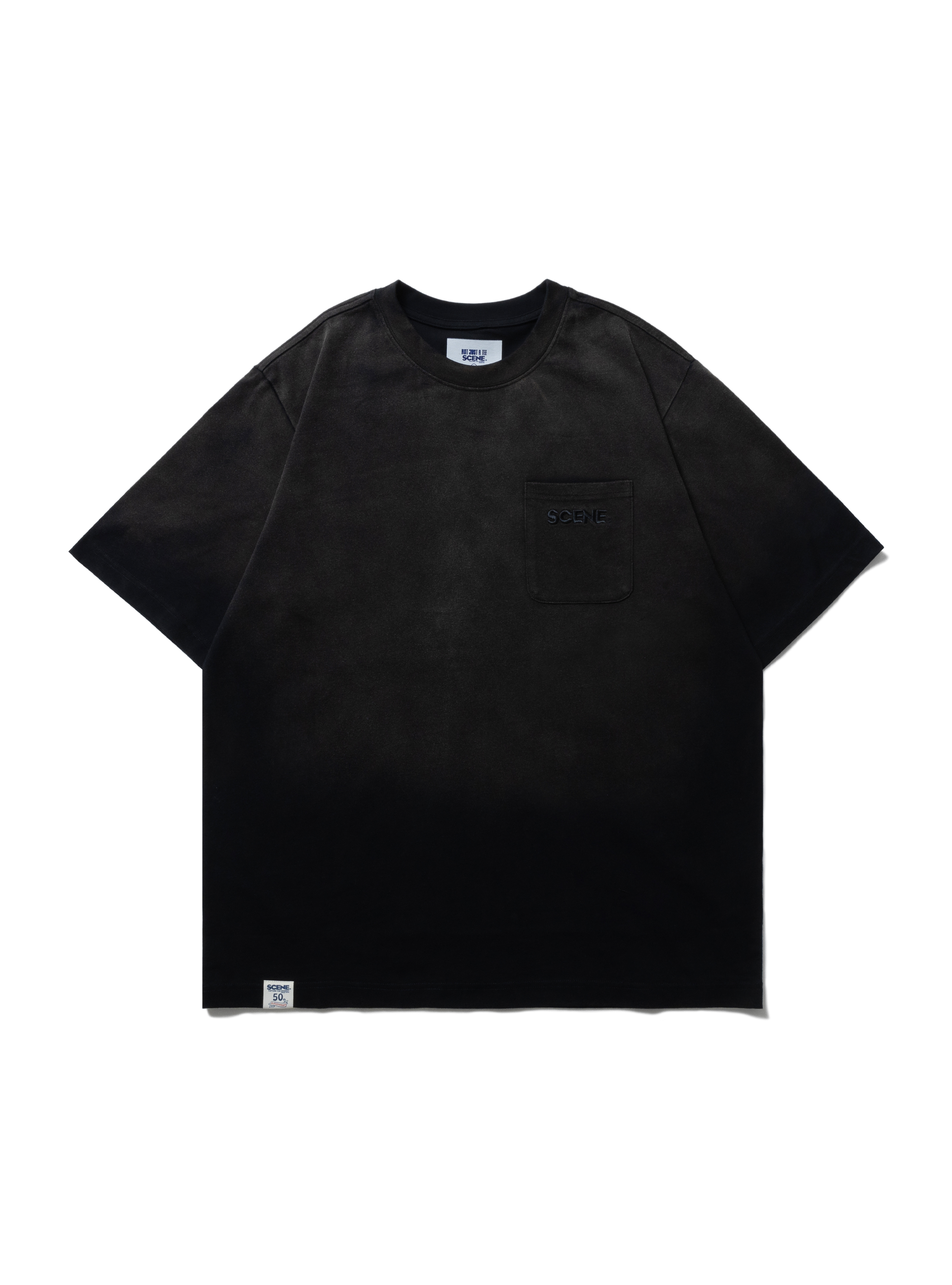SCENE (EMB) POCKET WASHED TEE // GRY