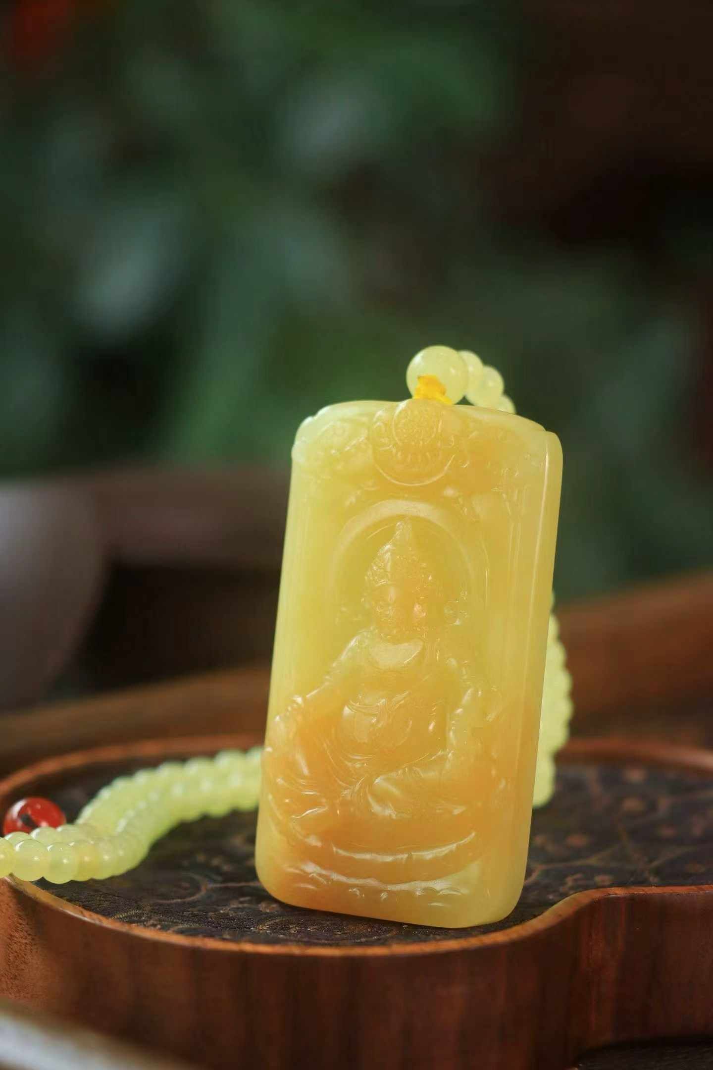 和田玉黃口飄糖黃財神,天然和田玉軟玉