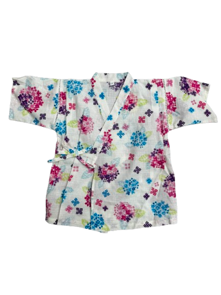【Nishimatsuya】Kids Jinbei Set (Floral Pattern) - Ivory