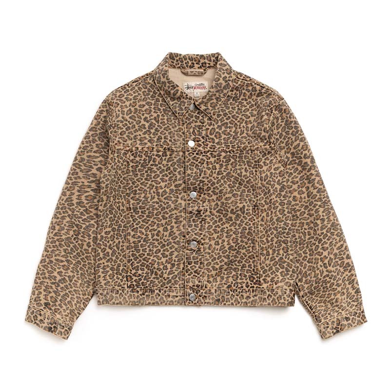 Stussy Denim Trucker Jacket 豹紋 丹寧 外套 夾克 115839-LD [台灣現貨]