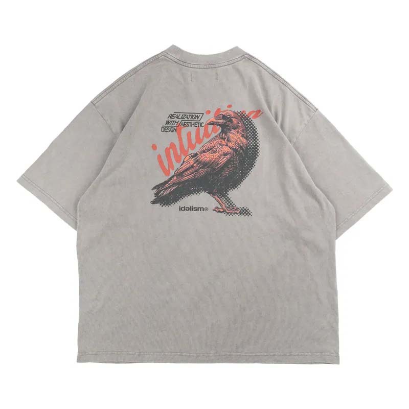 idealism Crow Wash Tee 烏鴉 水洗 短袖 灰色 ID-35 [台灣現貨]