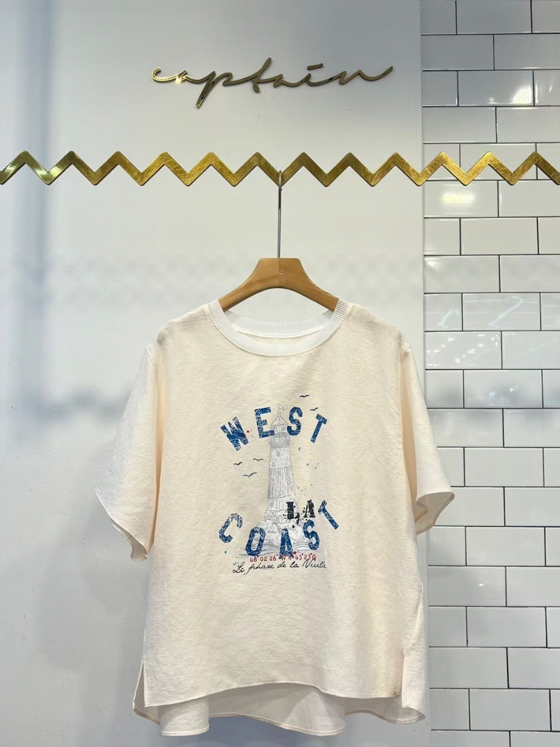 法式經典★West Coast 巴黎鐵塔印花棉T