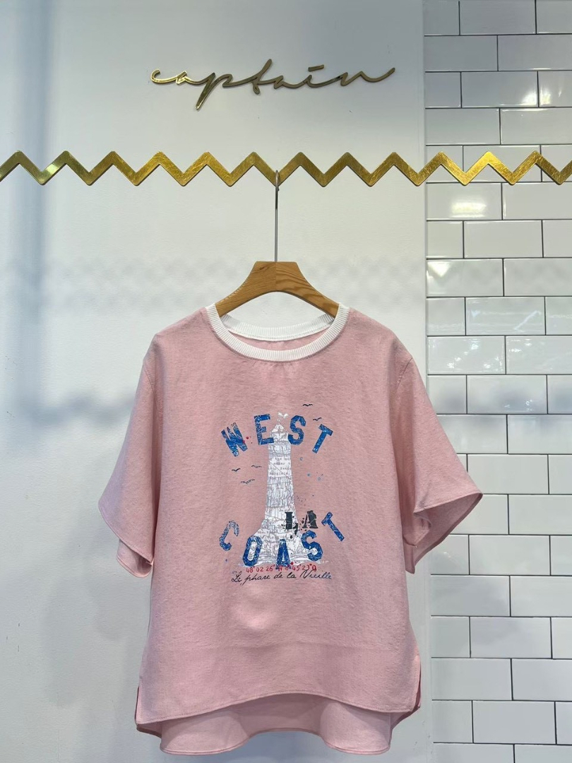法式經典★West Coast 巴黎鐵塔印花棉T