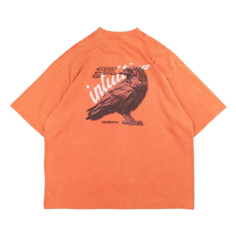 idealism Crow Wash Tee 烏鴉 水洗 短袖 橘色 ID-36 [台灣現貨]