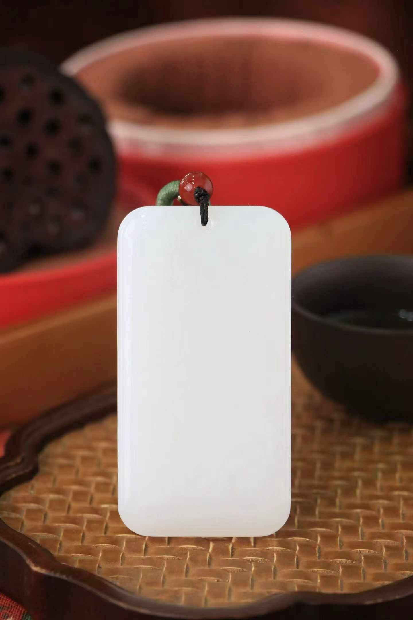 622714 和田玉羊脂玉平安牌