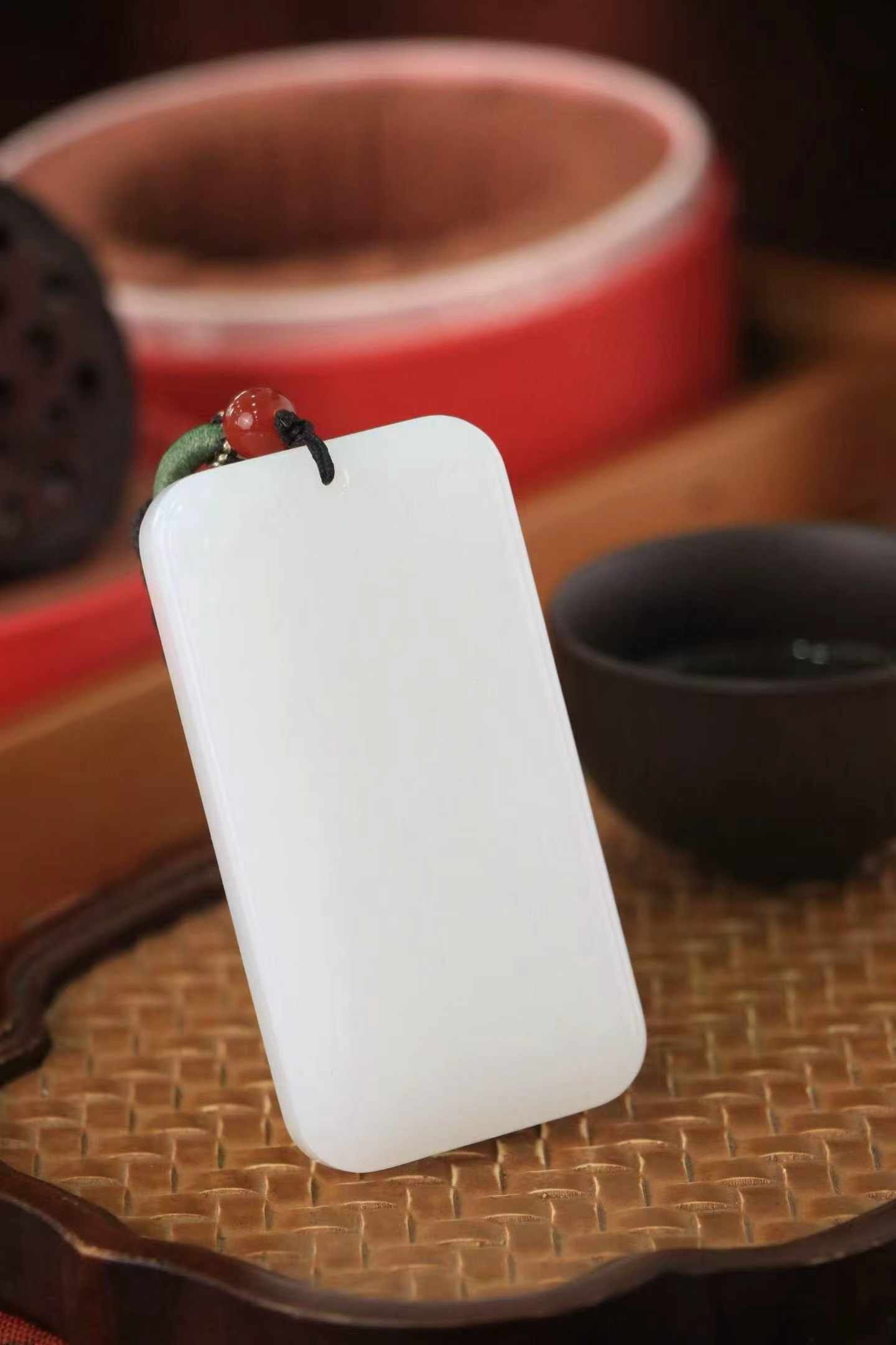 和田玉羊脂玉平安牌,天然和田玉軟玉