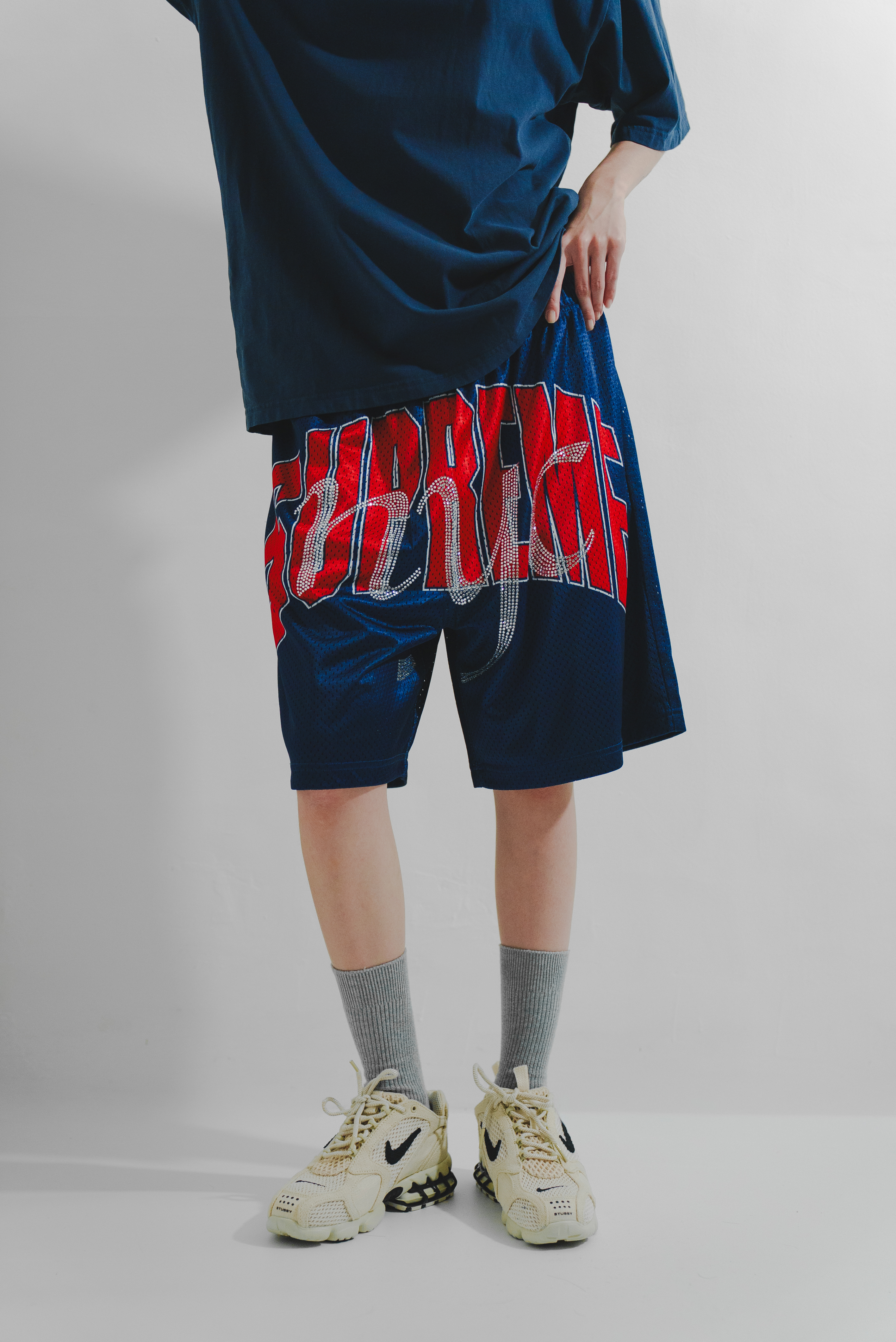 【Focus Store】現貨秒發 Supreme SS26 Week16 Rhinestone Mesh Short 網布 短褲 三色