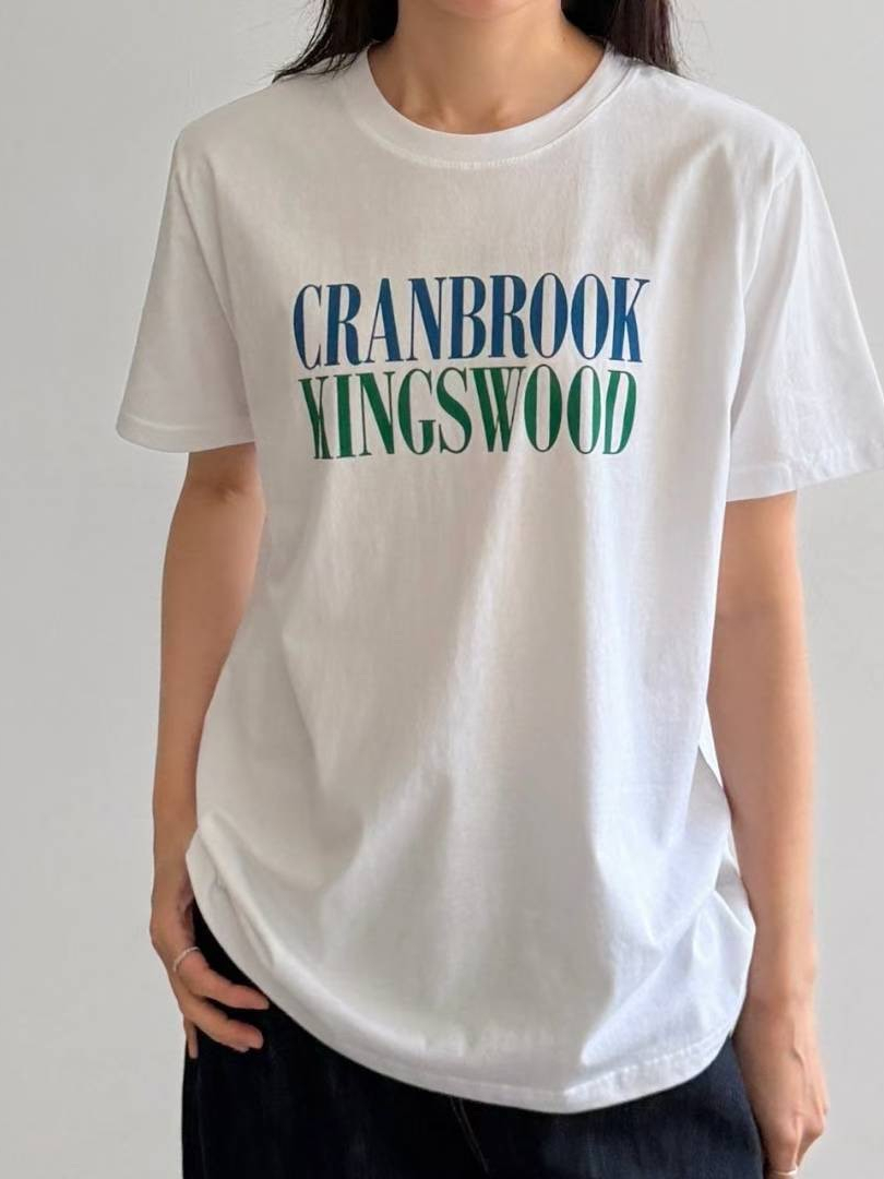 美式復古短袖★CRANBROOK 字母印花棉T