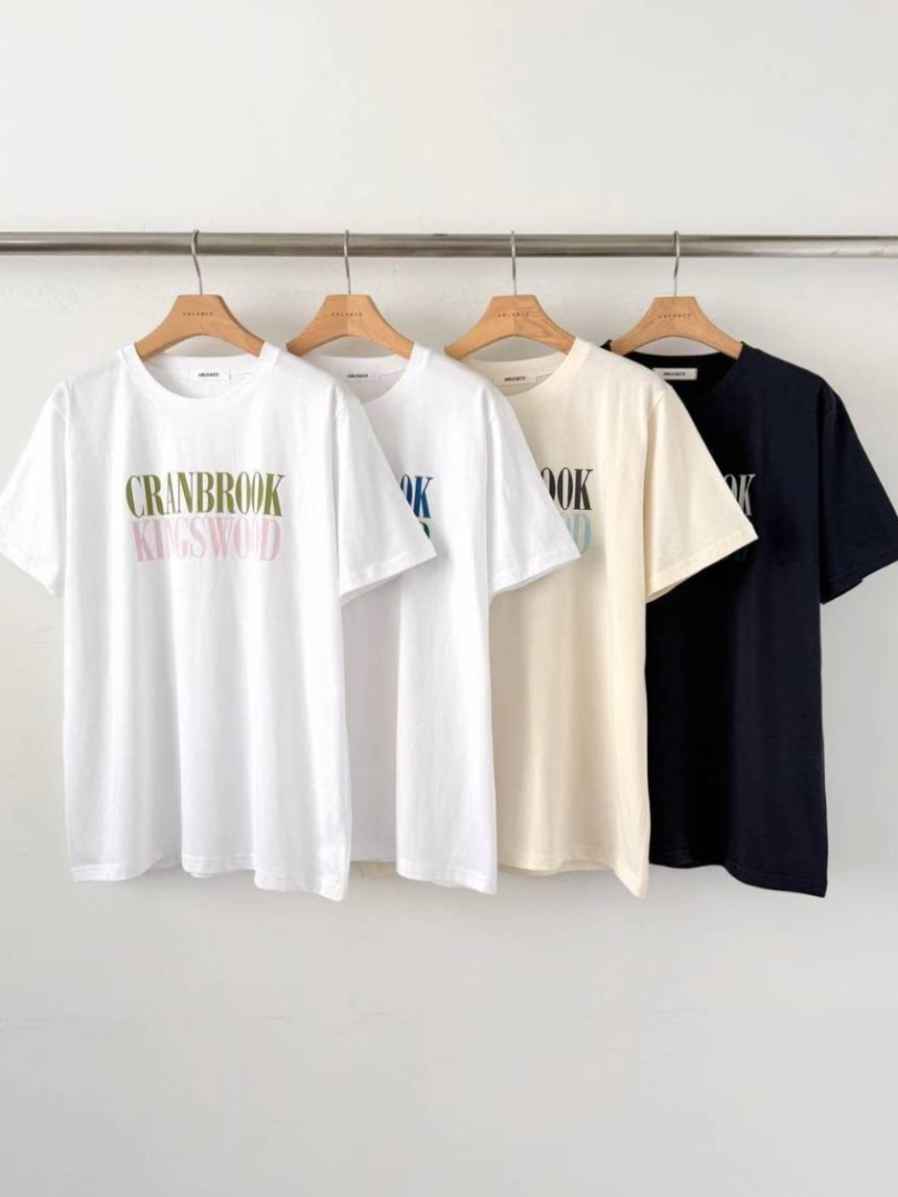 美式復古短袖★CRANBROOK 字母印花棉T