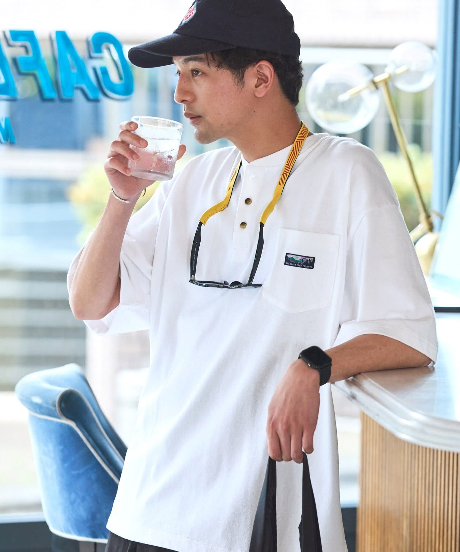 The craft crew 厚磅純棉亨利領口袋Ｔ 日系選品 TCCP sc775