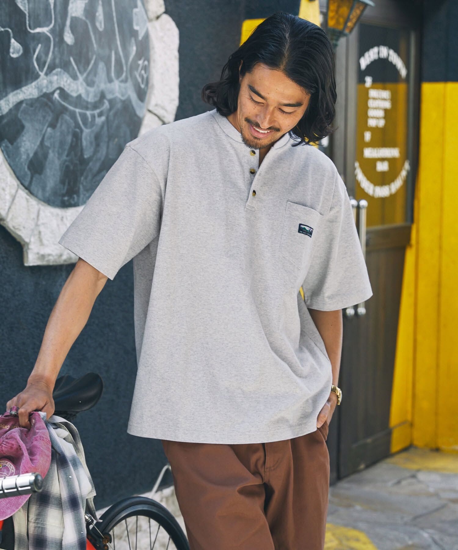 The craft crew 厚磅純棉亨利領口袋Ｔ 日系選品 TCCP sc775