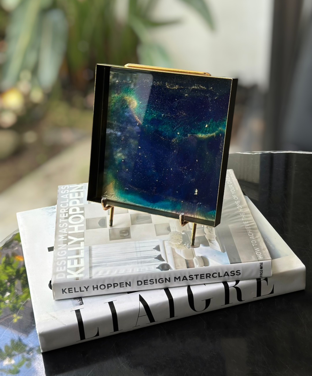 Galaxy 金屬拉絲四角盤 大