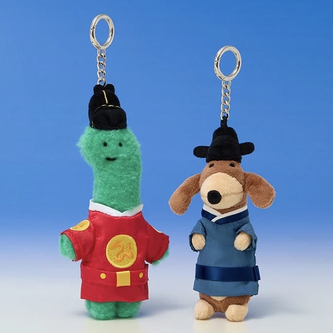 JOGUMAN 皇室 傳統韓國長袍 絨毛吊飾 恐龍 臘腸狗 PLUSH KEYRING KOREA EDITION