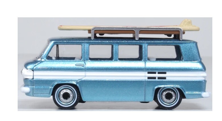 Oxford 87CG61001 1:87 1961年雪佛蘭Corvair Greenbrier客車，綠松石/米白色