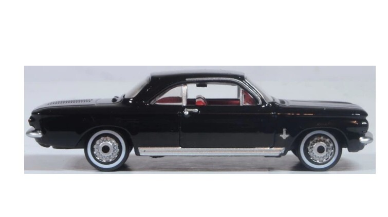 Oxford 87CH63004 1:87 1963年雪佛蘭Corvair雙門轎跑車，燕尾服黑