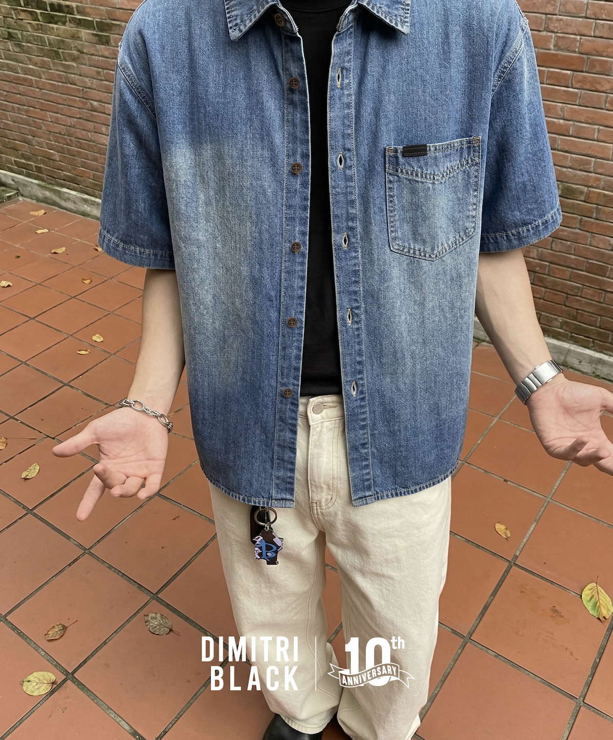 DIMITRI BLACK 生物水洗短版牛仔短袖襯衫 2色