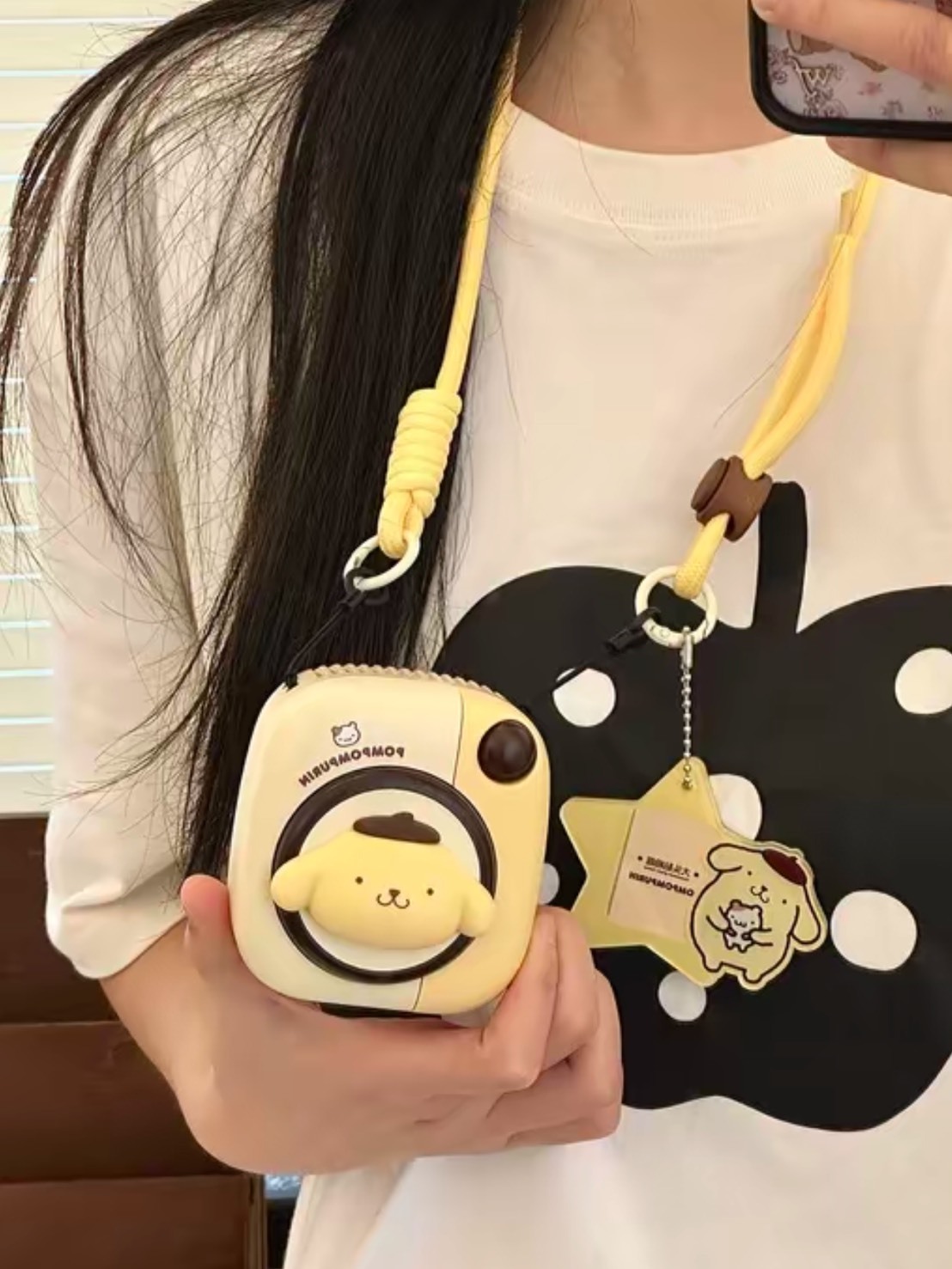正版授權 SANRIO 三麗鷗 布丁狗 拍立得造形 掛脖風扇