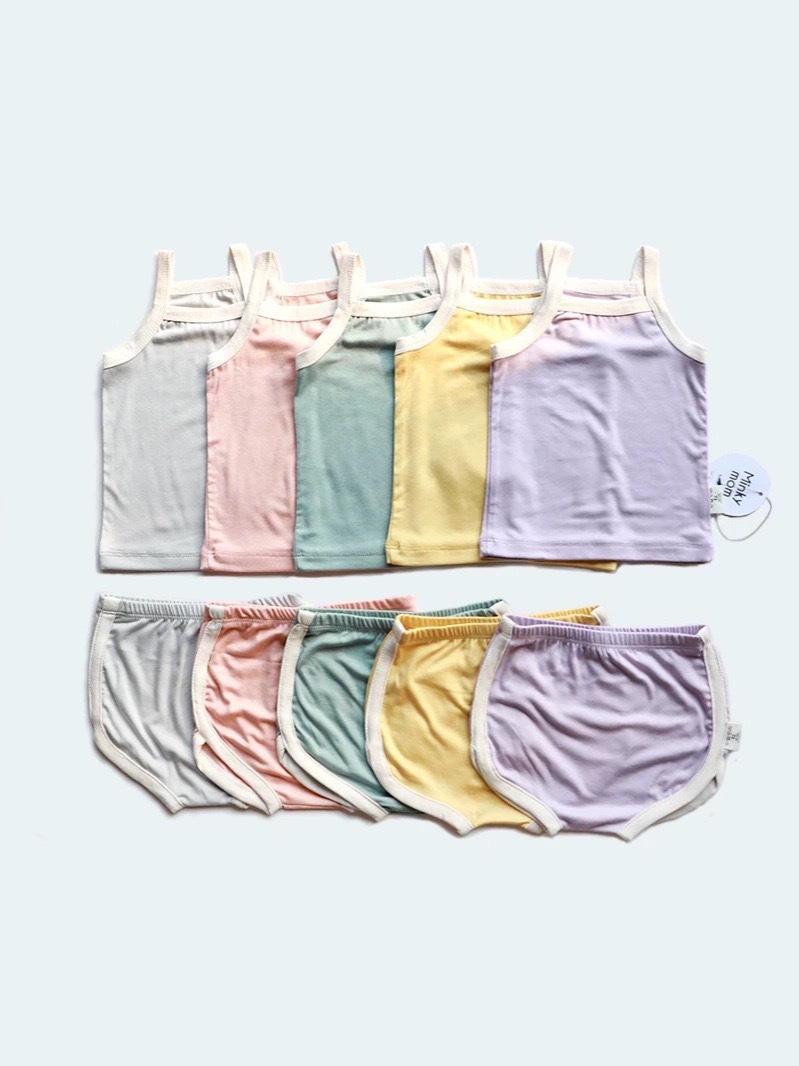 2026 MINKYMOM 親膚棉質撞色背心套裝
