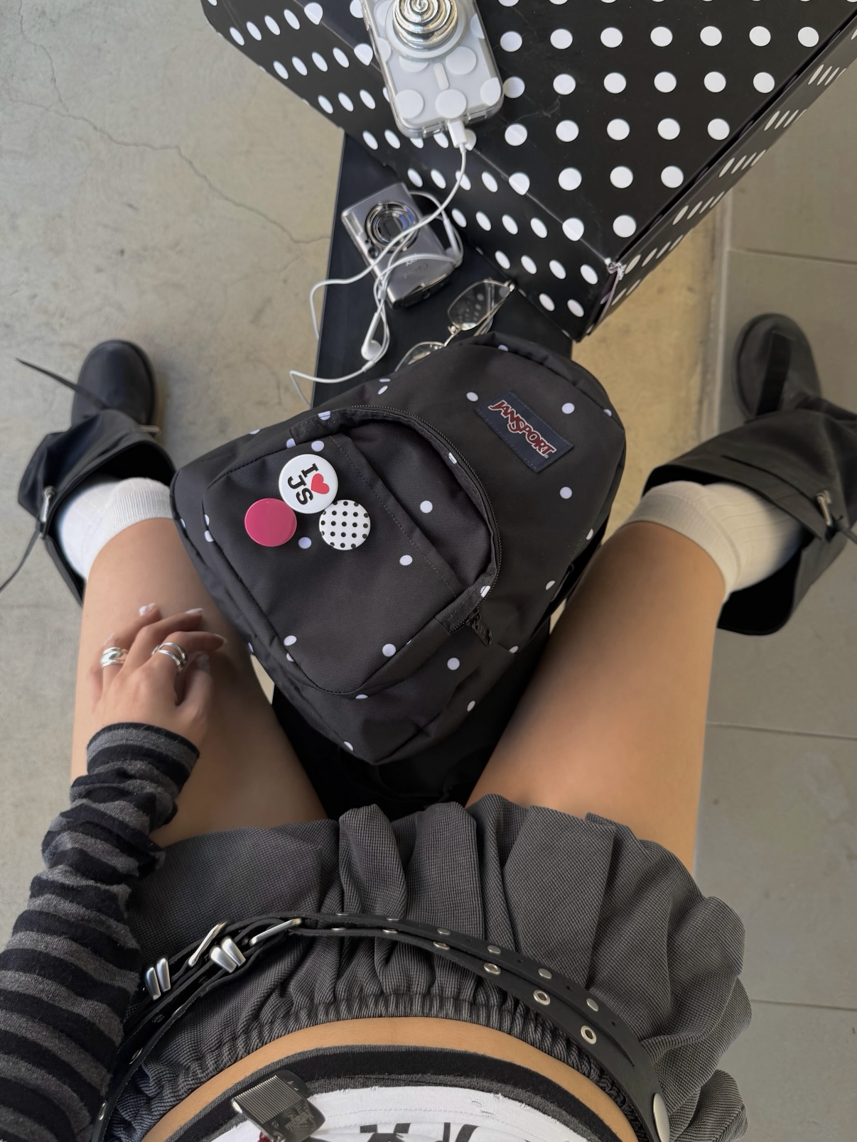 (預購）韓國Jansport 點點雙肩包 小款 迷你版 後背包