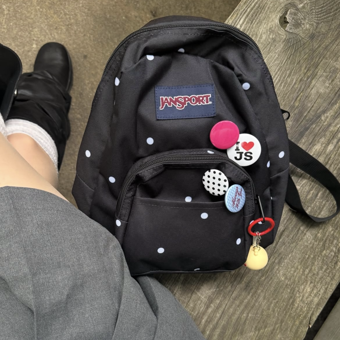 (預購）韓國Jansport 點點雙肩包 小款 迷你版 後背包