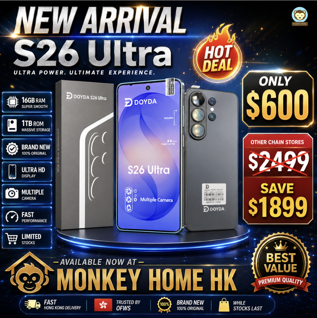 DOYDA S26 Ultra (16GB RAM / 1TB ROM)