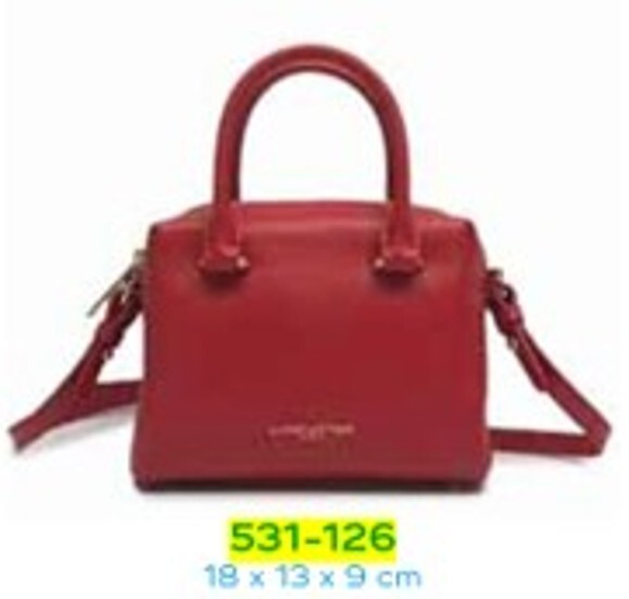0702LC19-LANCASTER-HANDBAG-Donna Cube 淺卡奇 LIGHT KHAKI／深紅 DARK RED (A19)