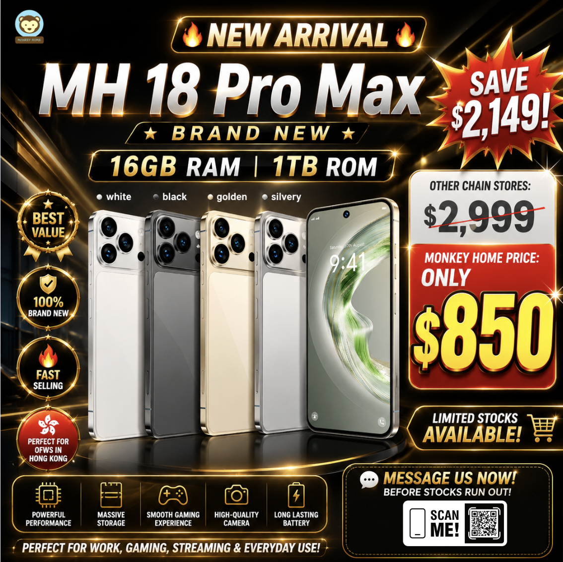 MH 18 Pro Max (16GB RAM / 1TB ROM)