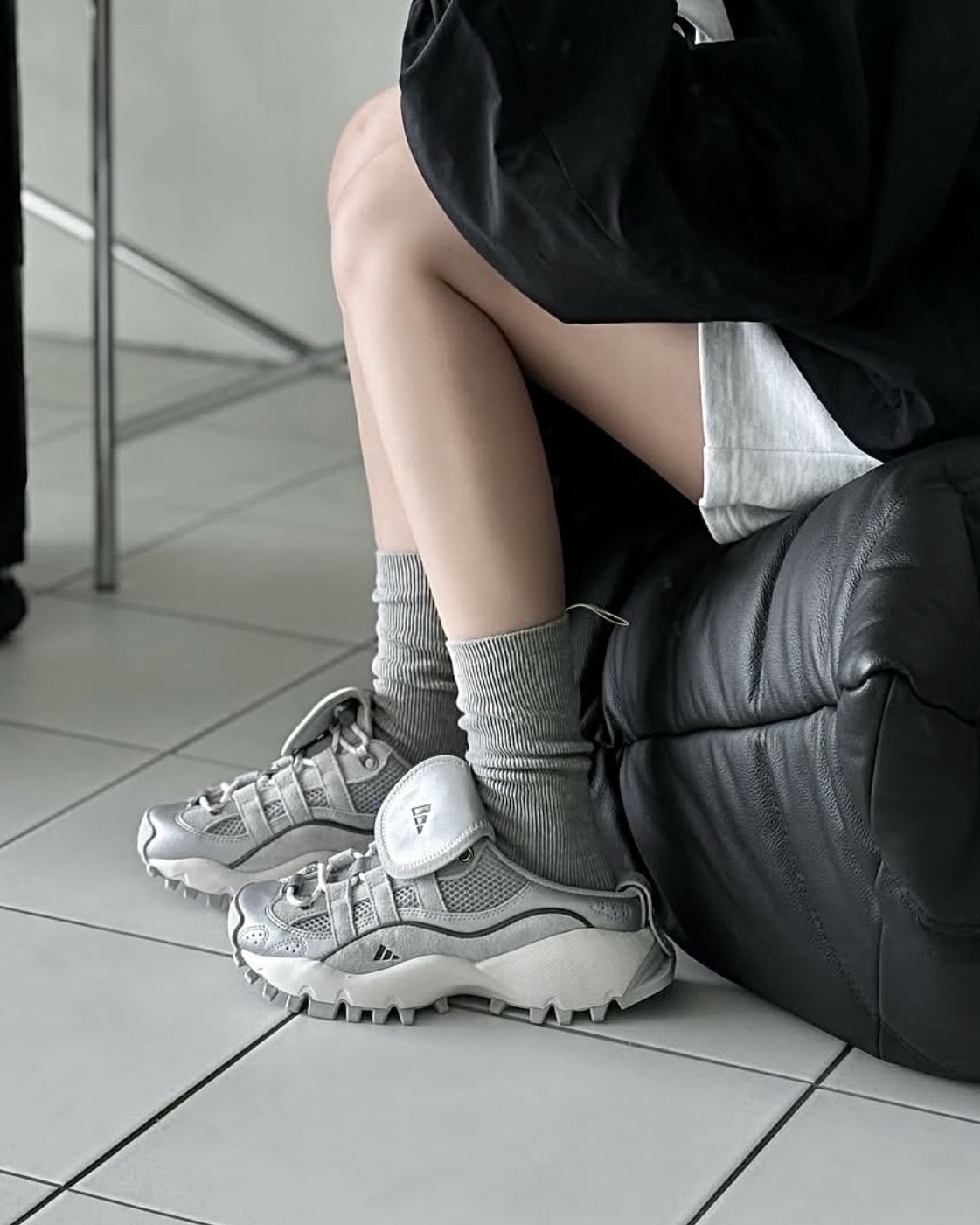 Adidas FOS Seeulater Mule 外翻鞋舌 穆勒鞋 金屬銀
